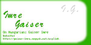 imre gaiser business card